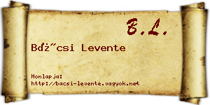 Bácsi Levente névjegykártya