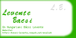 levente bacsi business card